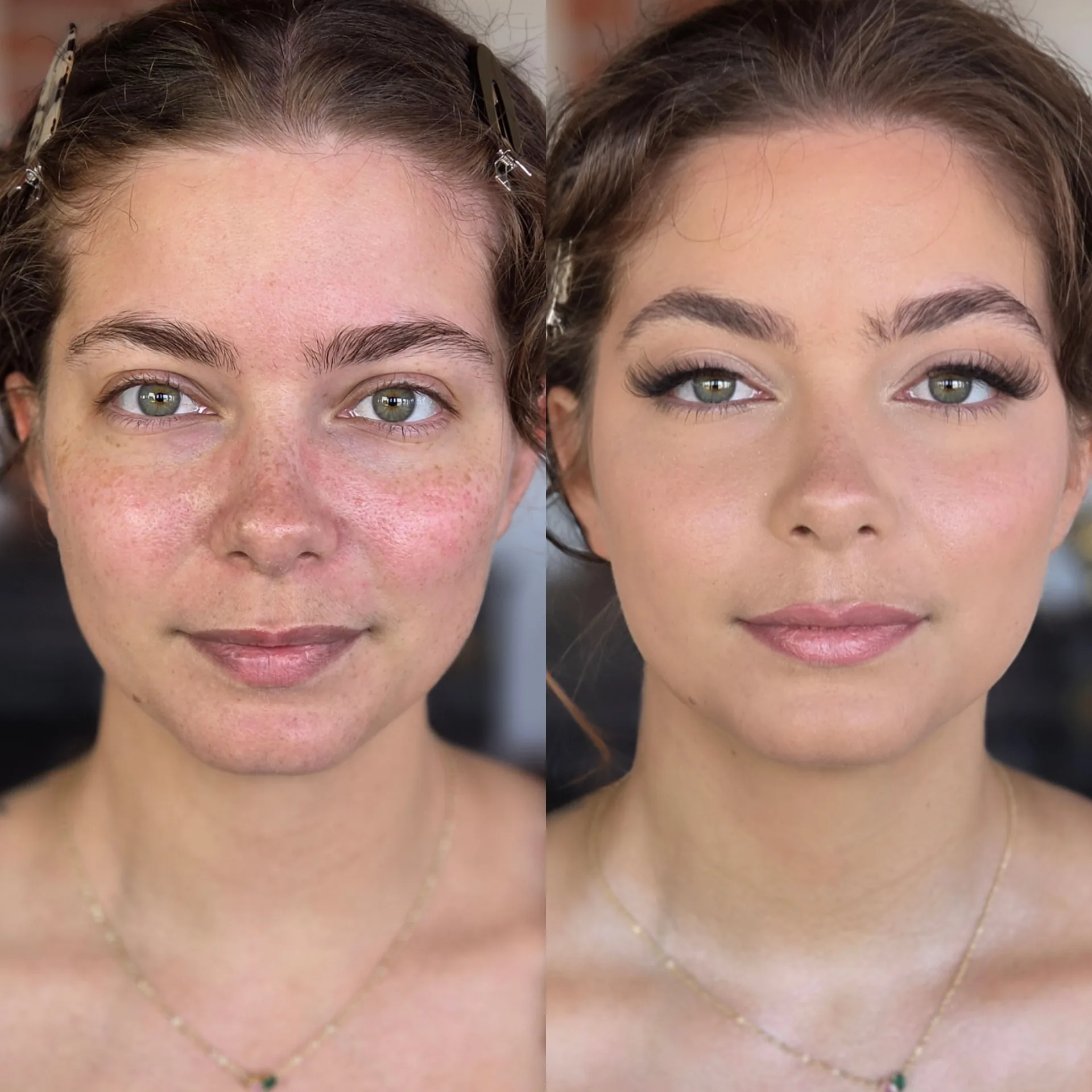 Bridal and glam makeup by Bridgette Goulet, soft natural finish