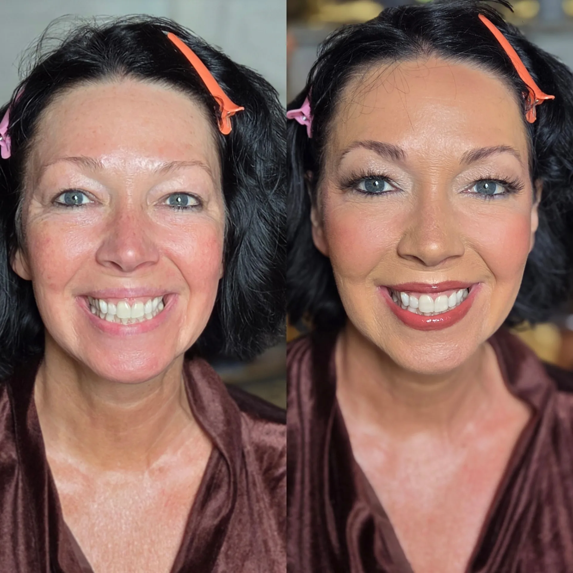 Bridal and glam makeup by Bridgette Goulet, glowing skin with a defined eye