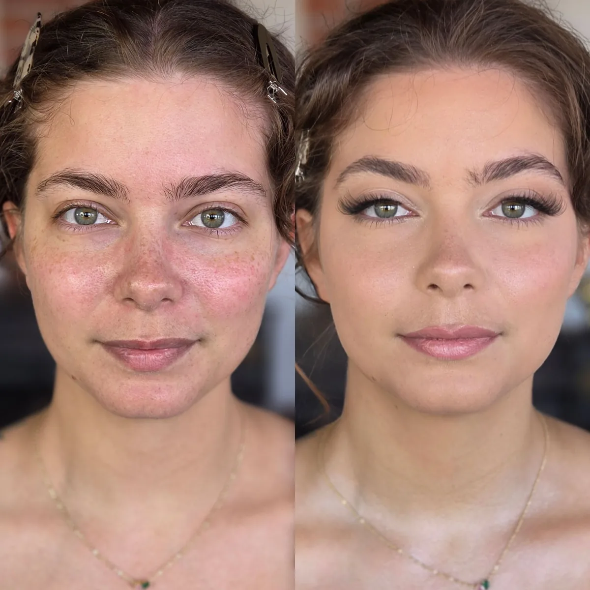 Skin, lash and makeup work by Bridgette Goulet, glowing skin with a defined eye, Lewiston, Maine