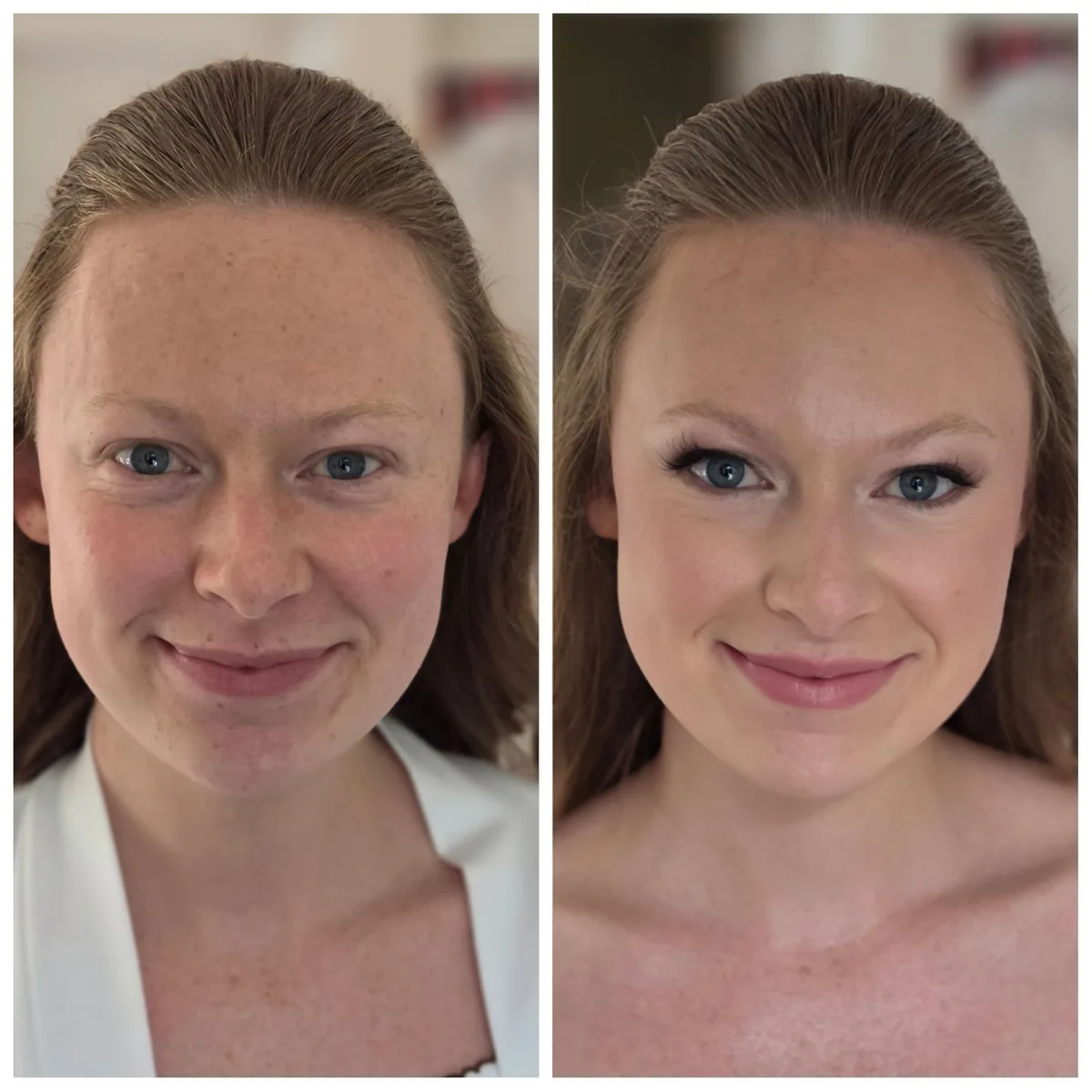 Skin, lash and makeup work by Bridgette Goulet, smooth skin prep and lashes, Lewiston, Maine