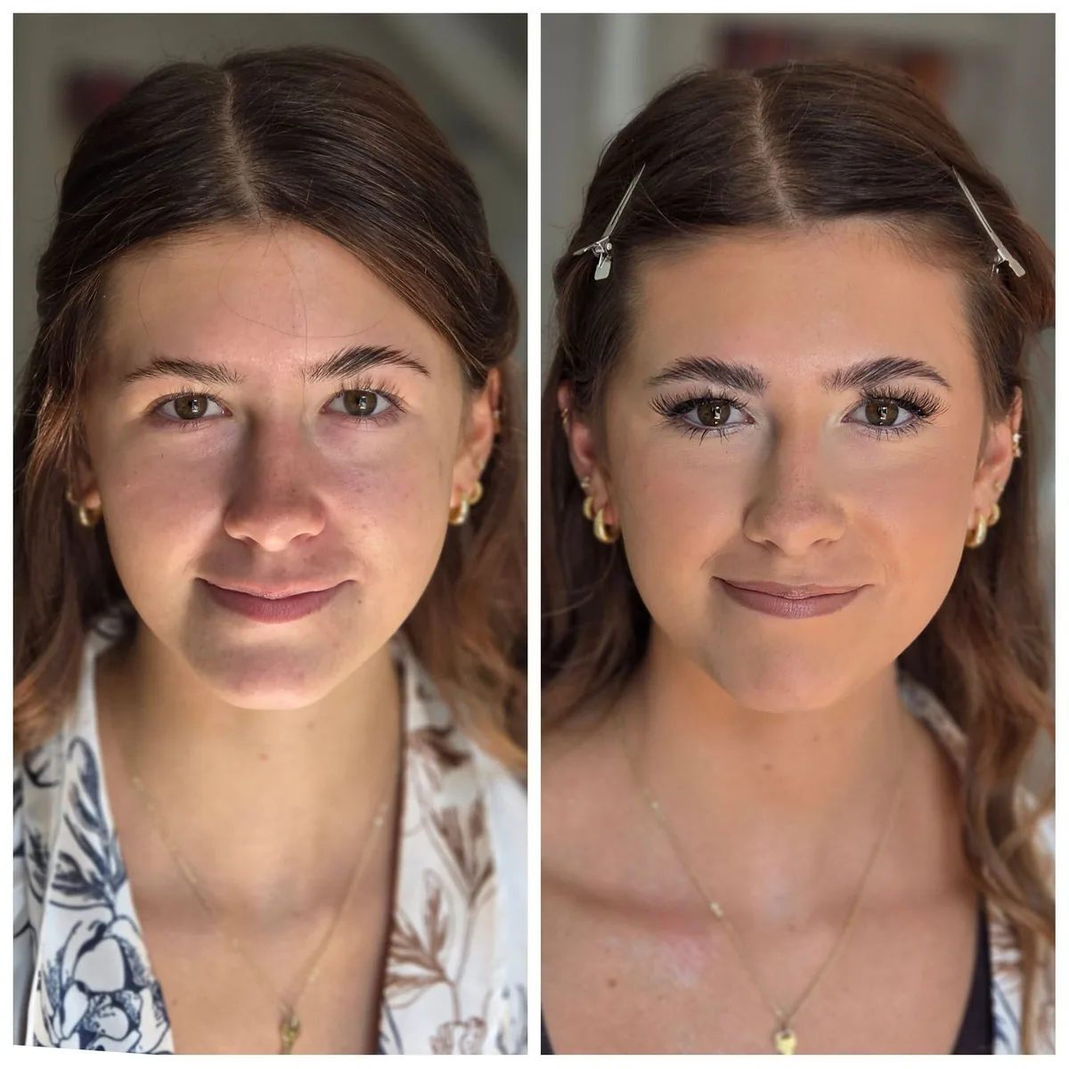 Skin, lash and makeup work by Bridgette Goulet, warm neutral glam, Lewiston, Maine