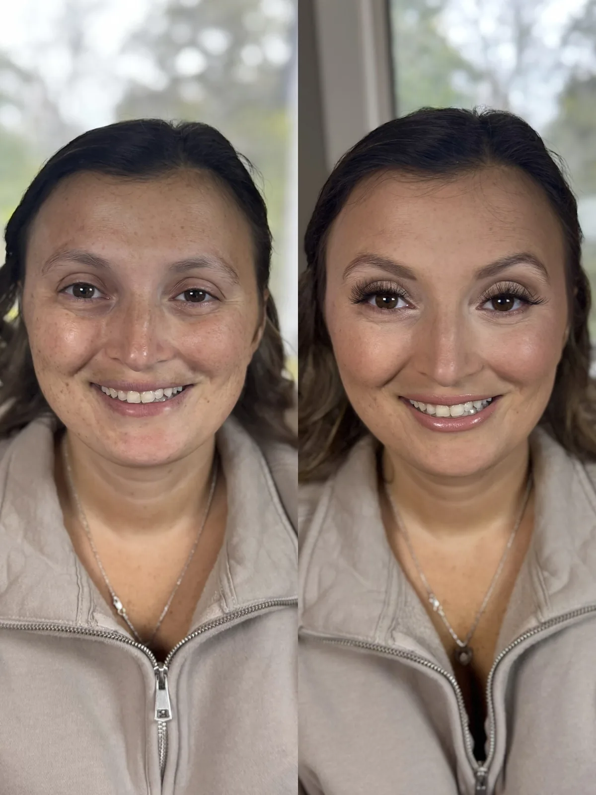 Skin, lash and makeup work by Bridgette Goulet, soft natural finish, Lewiston, Maine