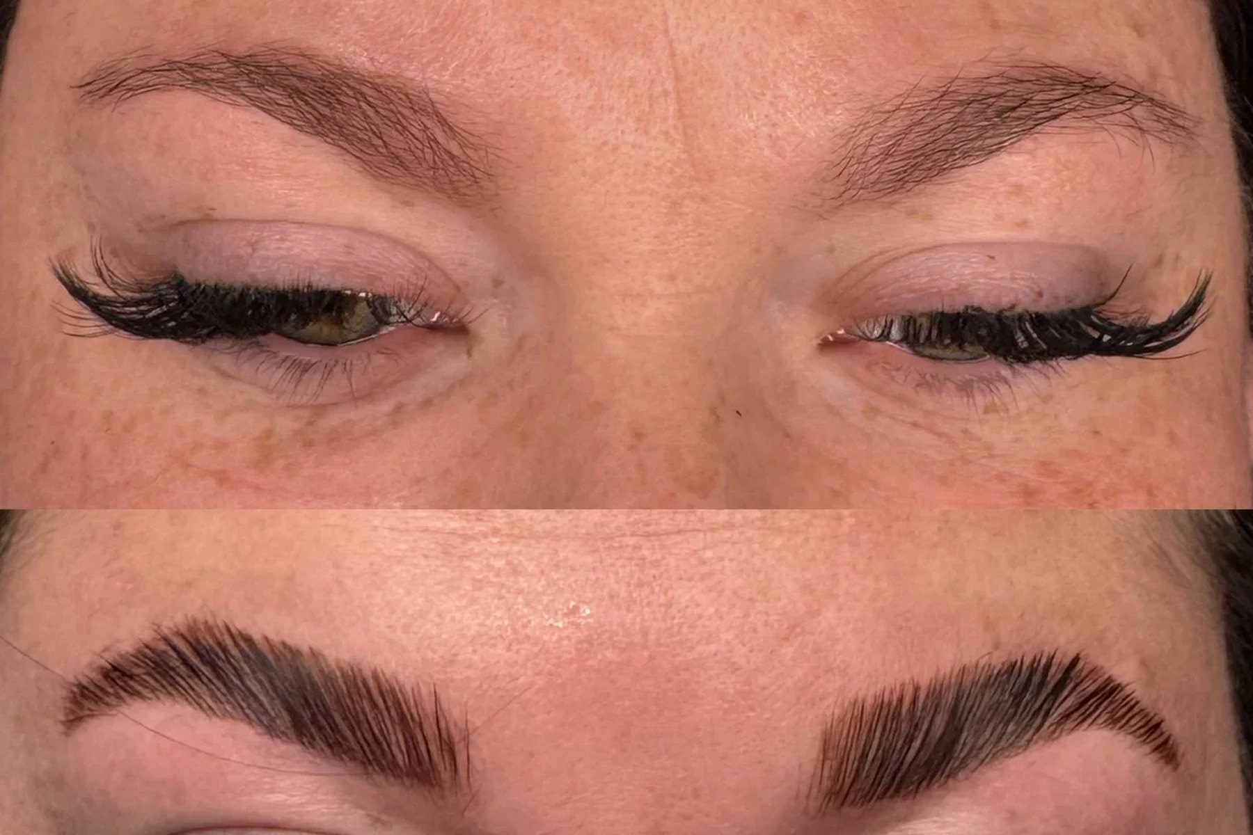 Softly shaped brows after a brow lamination and tint appointment
