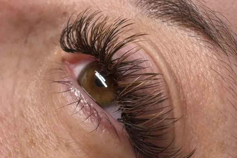 Lash extension set finished in the Lewiston, Maine studio